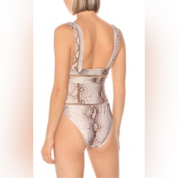 ZIMMERMANN 1-piece swimsuit to slip on snake print in Italian lycra Sz 1US(4-6) - Picture 2 of 12